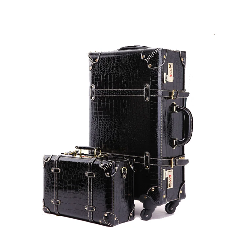 Чемодан на колесиках Letrend в стиле ретро с крокодиловой кожей комплект чемоданов