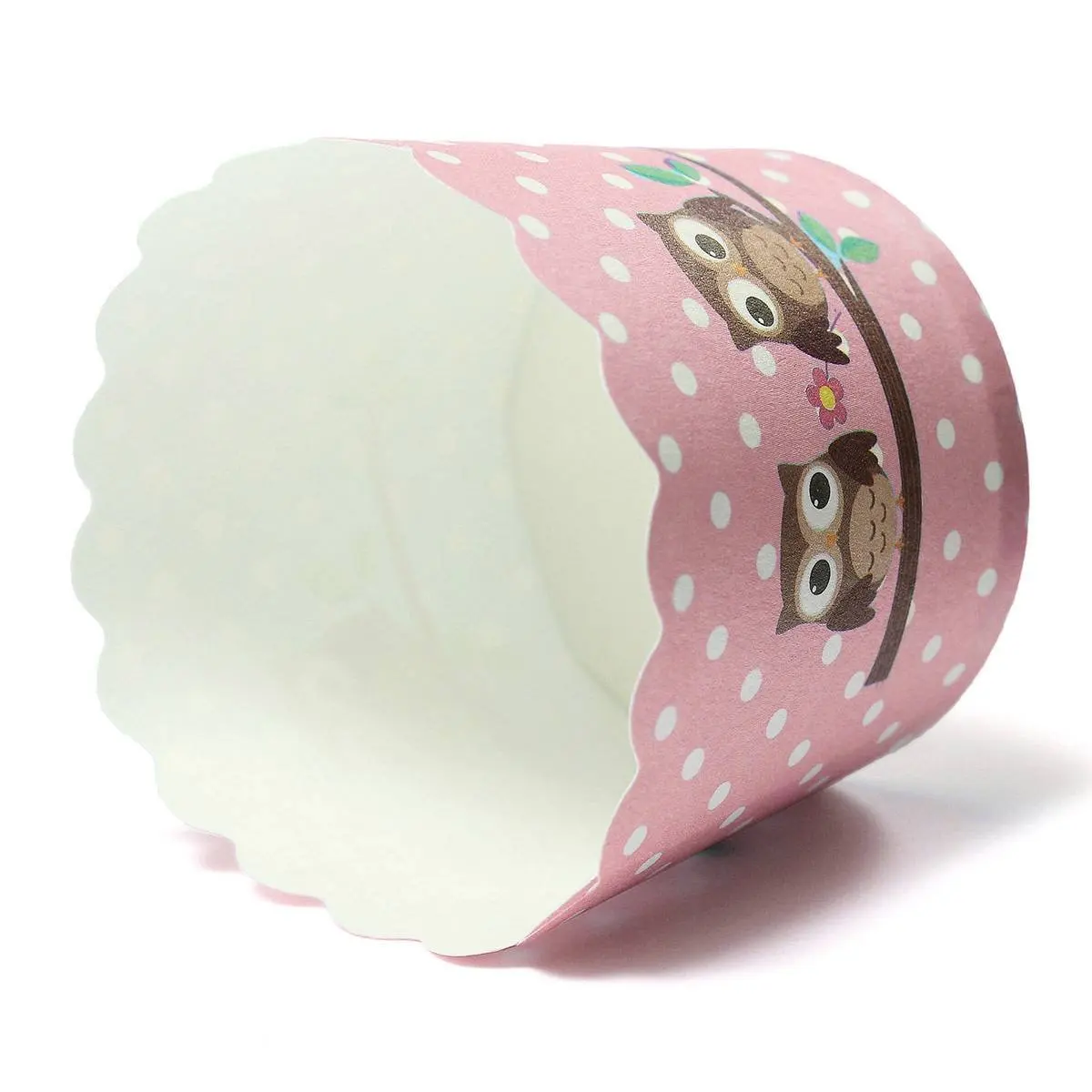 Бумажные футляры для кексов жесткая бумажная чашка 6*4 5*5 см 50 шт. Рисунок совы | Дом