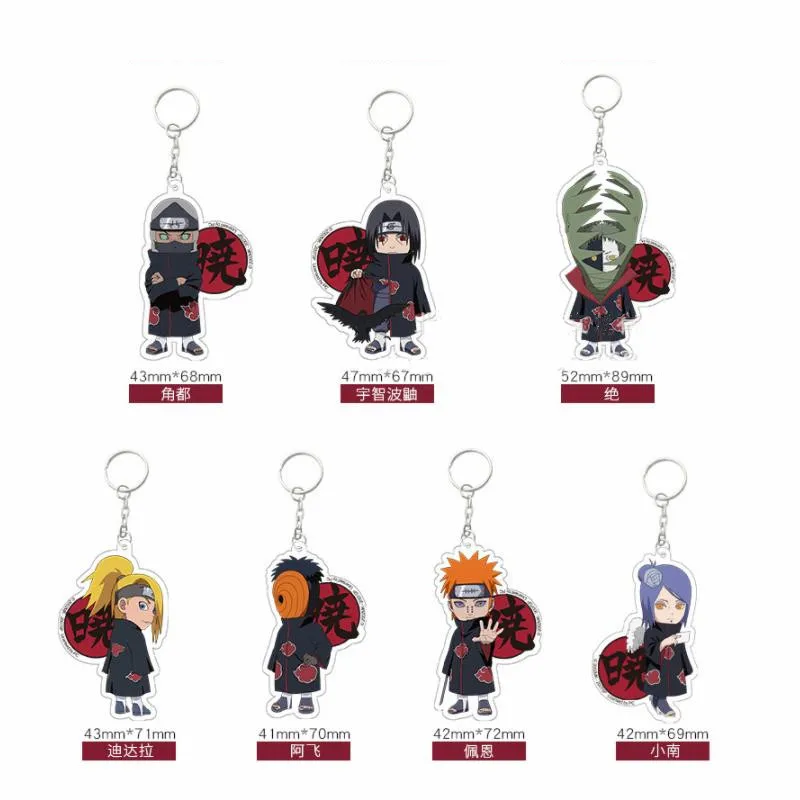 Аниме Наруто Акацуки Учиха Итачи косплей реквизит Pein Pain Sasori Konan Deidara Kisame дети взрослые ПВХ брелок Подвеска Игрушка Новинка