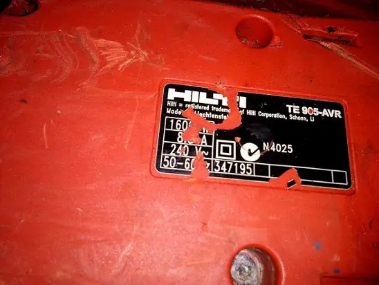 Б/у Hilti тяжелой машины поражения электрическим током пробить TE905-AVR 220V. 110V