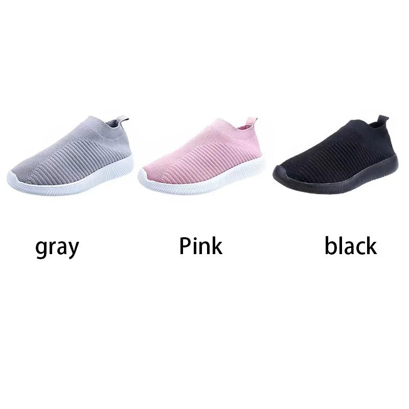 

Hot Women Flat Shoes Breathable Knitted Mesh Walking Sneakers Soft Sock Shoes DO2