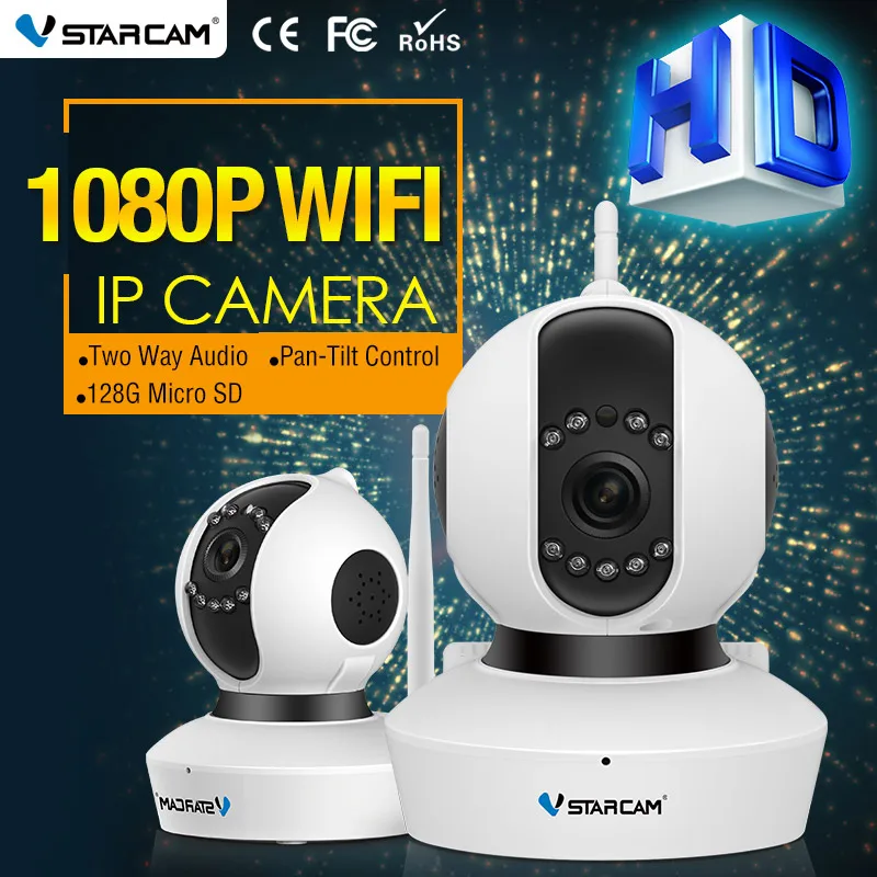Vstarcam 2 МП IP камера инфракрасная безопасности 128 г слот для карты SD Аудио запись 1080P