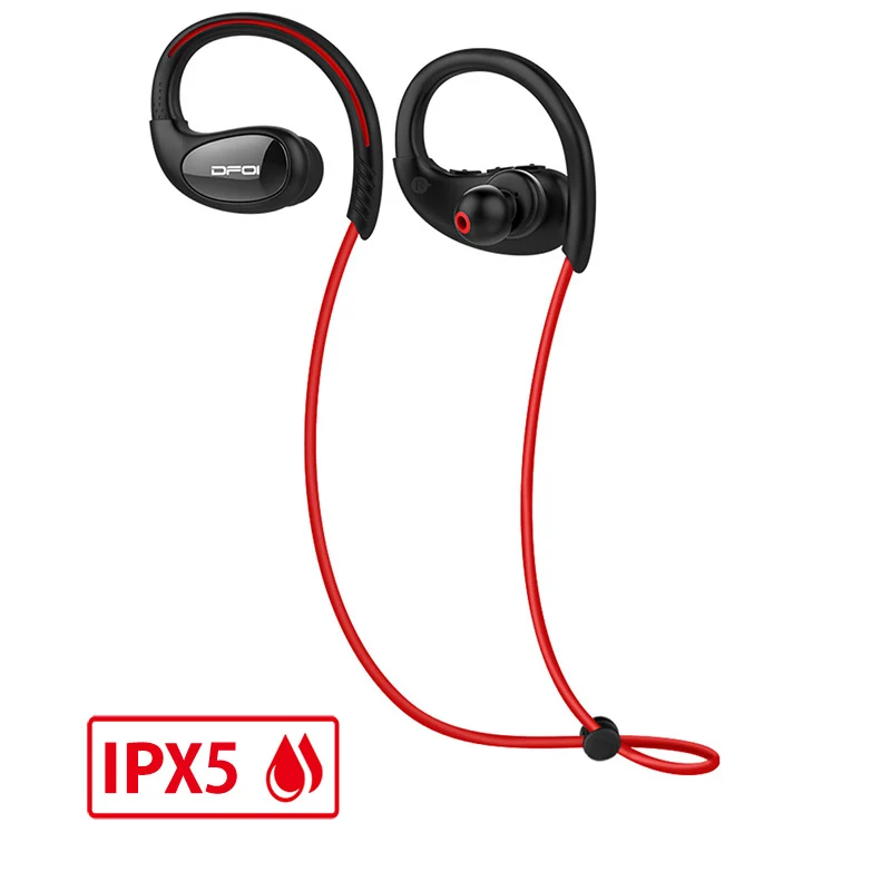 F51Red IPX5 DFOI водонепроницаемые беспроводные bluetooth наушники спортивные наушники беспроводные наушники с микрофоном для xiaomi samsung наушники - Цвет: F51Red IPX5