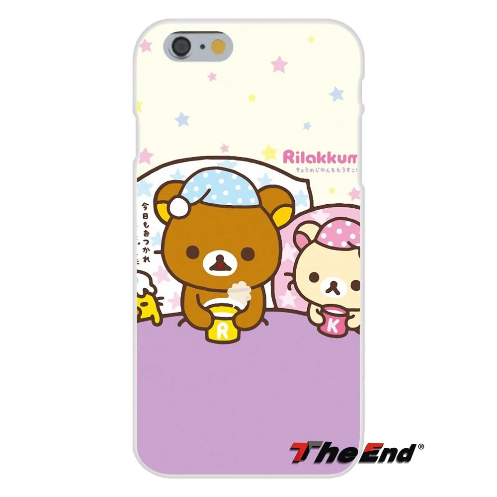 Милый мультяшный японский Мягкий силиконовый чехол с медведем Rilakkuma для iPhone X 4 4S 5