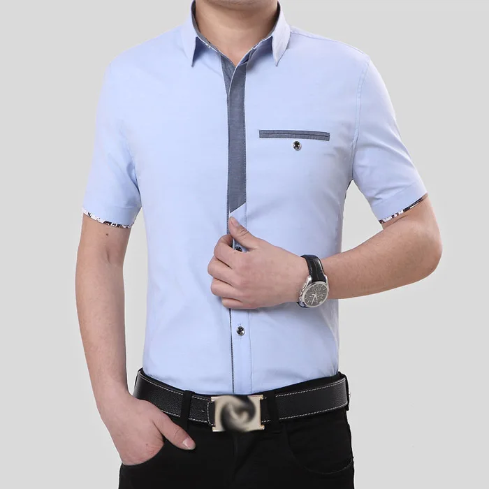 2016 New Brand Mens Dress Shirts Short 