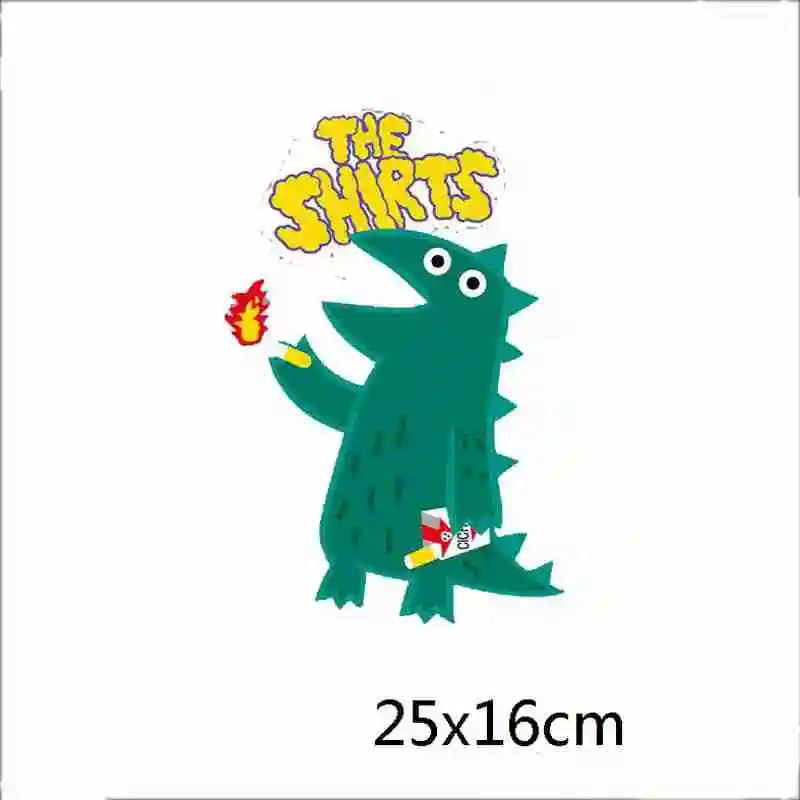 Prajna Парк Юрского периода Тепловая Передача Мультфильм Динозавр T-REX Тепловая Передача Наклейки на одежду DIY для детей футболки Декор - Цвет: Шоколад Цвет
