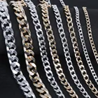 Позолоченная серебрянаяЛегкая Золотая алюминиевая цепь, мельница, цепь для ожерелий, браслетов, ювелирных изделий, рукоделия, декоративные аксессуары