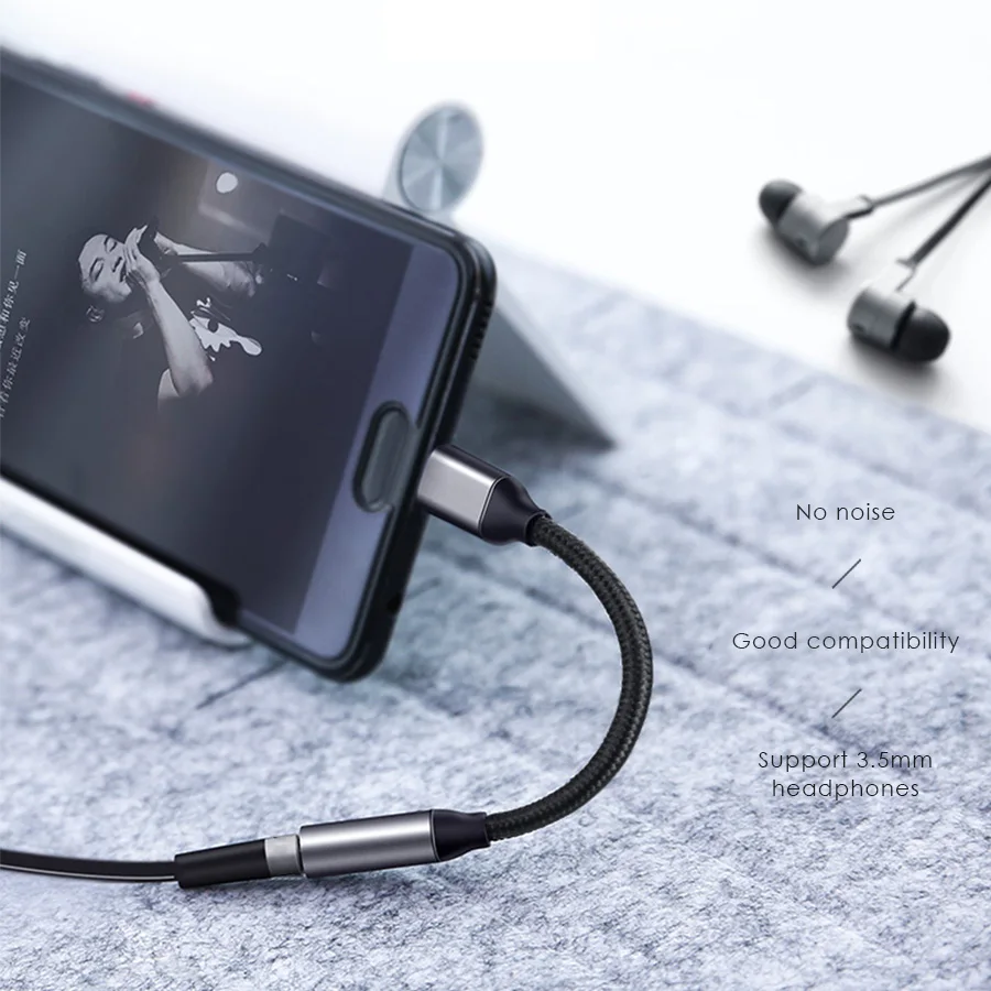 Адаптер CBAOOO 3 5 мм для наушников с разъемом USB Type C и AUX Huawei mate 20 P30 pro Xiaomi Mi 6 8 9 SE