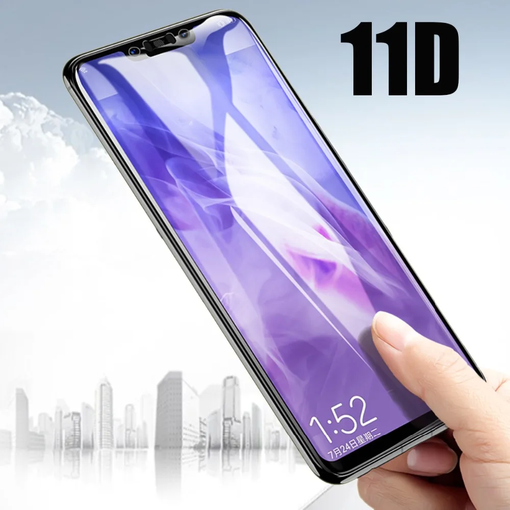 11D Full Glue Protective Glass for Huawei Nova 3 3i Y7 Prime Screen Protector Honor 9 Lite 8X 9x Cover Tempered | Мобильные телефоны
