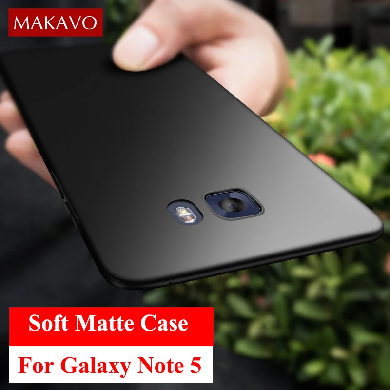Чехол MAKAVO для Samsung Galaxy Note 5 защита на 360 градусов мягкая силиконовая матовая задняя