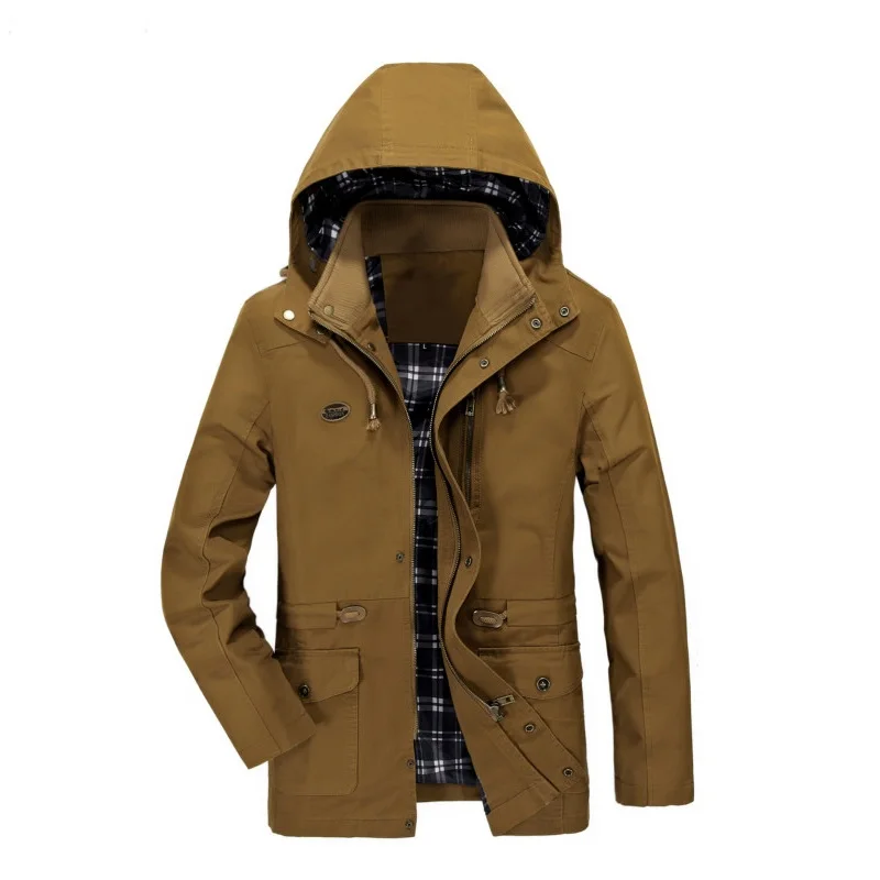 Мужская куртка с капюшоном из натурального хлопка размеры до 5XL|coat men|fashion coat menjacket