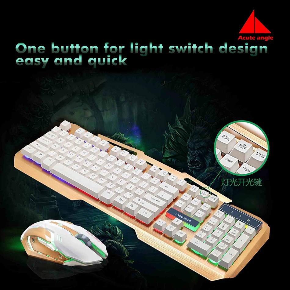 Проводная мышь комбинированный комплект клавиатура + USB 4800 Точек на дюйм Игры