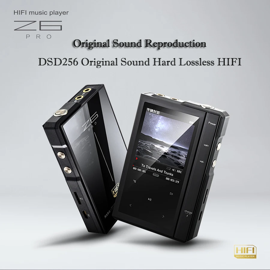 Moonlight AIGO Z6 PRO Hifi MP3-плеер Hi-res без потерь Музыкальный плеер DSD DAC Hifi плеер сенсорный экран портативный Flac плеер