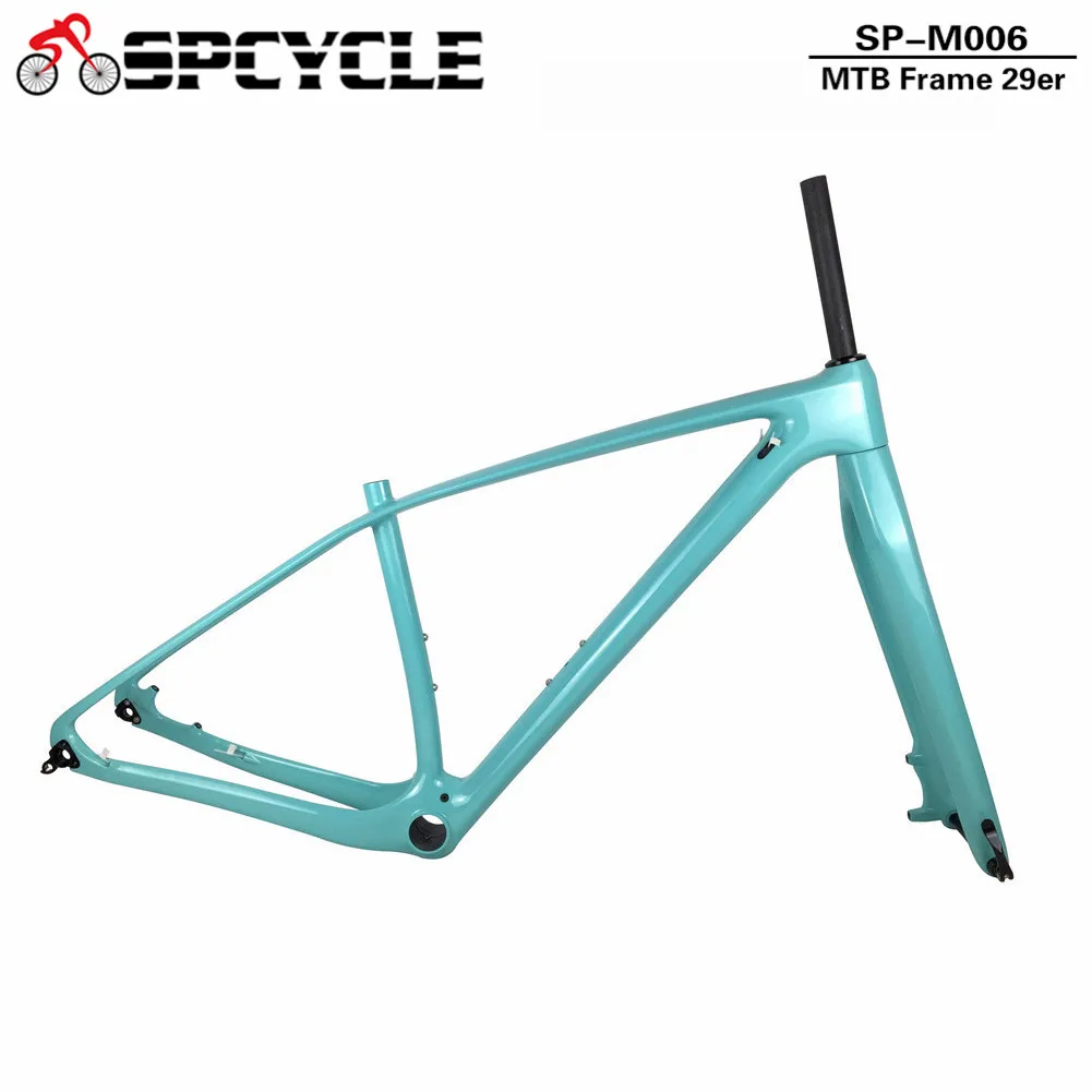 Spcycle 29er горный велосипед с полностью карбоновой рамой для горного велосипеда и жесткими вилками 29er MTB велосипедный карбоновый каркасный мост 142*12 мм и 100*15 мм