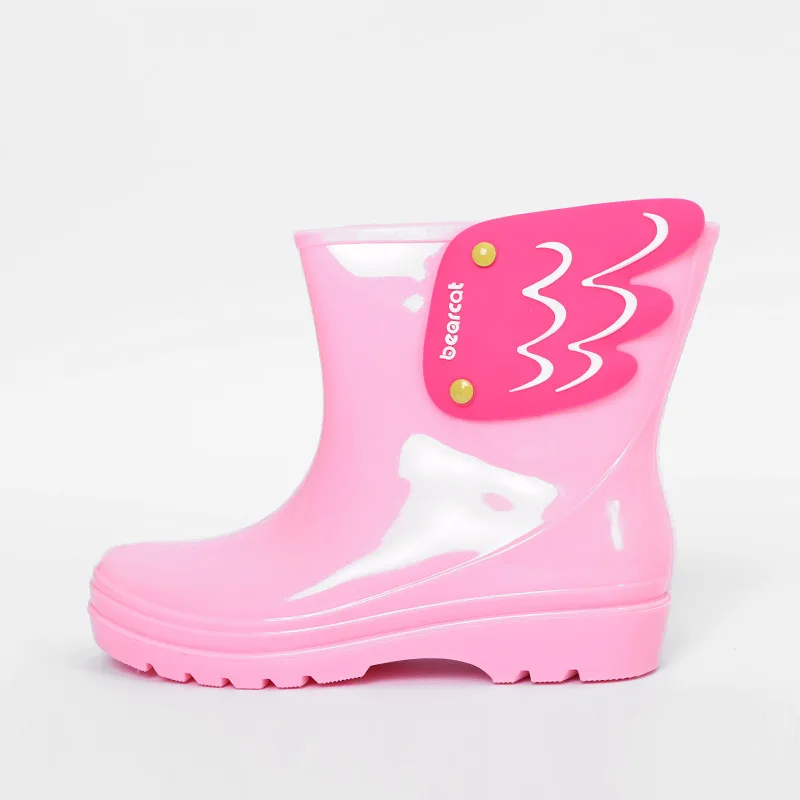 Дети Дождь Сапоги Девушки Резиновая Мальчик дождь Мода Крылья Симпатичные Вода