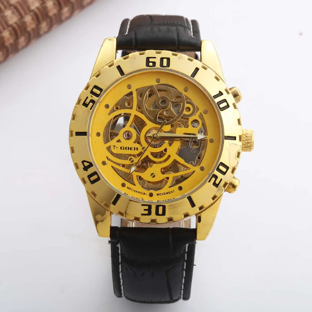 Montre Homme мужские часы Топ бренд класса люкс королевский дизайн черные золотые Relogio