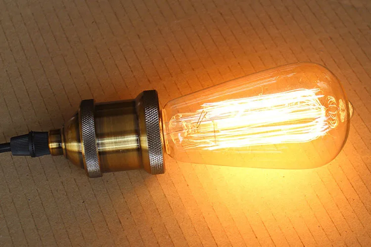 Марочные шарики Edison E27 прямые накаливания ST64 лампа накаливания с короткозамкнутым ротором углерода лампы Ретро электрическая лампочка эдисона для подвесного светильника