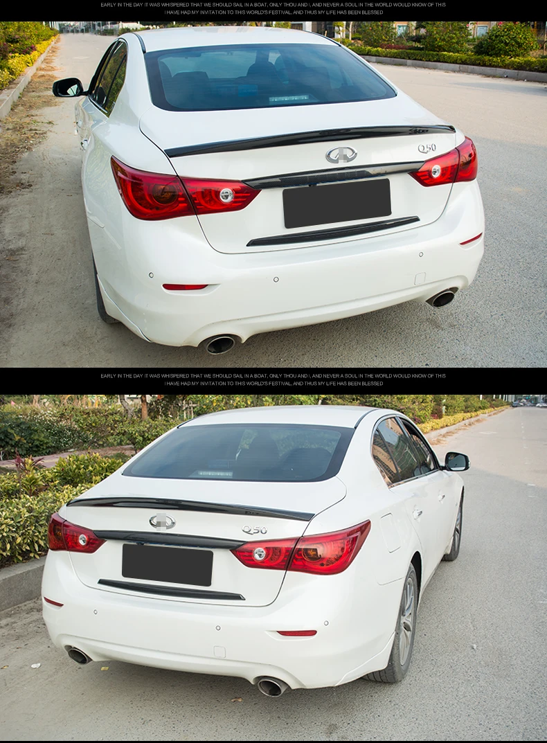 Авто подходит для Infiniti Q50 Q50S спойлер углеродное волокно задний спойлер задний багажник губы крыло спойлер автомобильные аксессуары