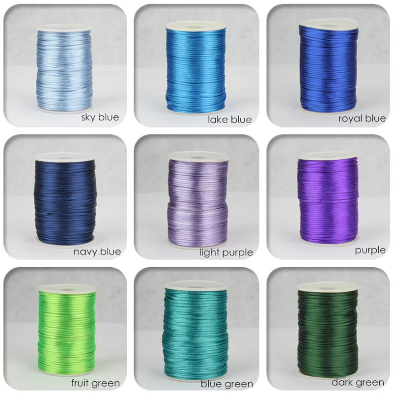 100 м/рулон 2 мм разноцветные нейлоновые китайские узлы нить шнур для рукоделия