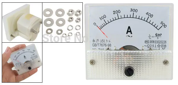 

85L1 2.5 Accuracy AC 0-500A Rectangle Analog Panel Ammeter Gauge
