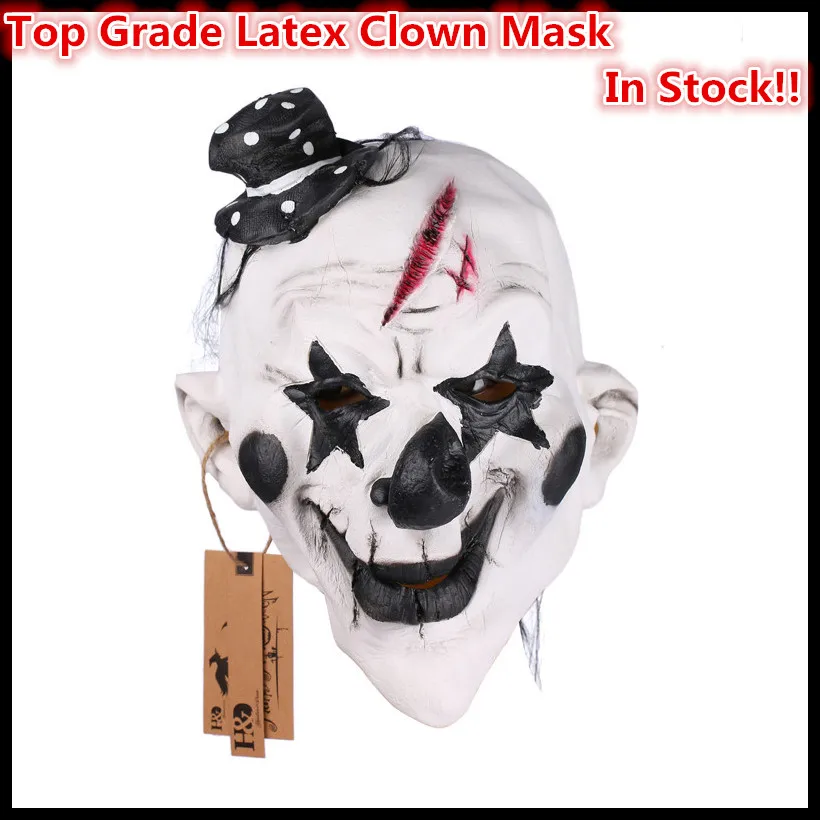 

Black and White Scary Clown Mask Full Face Cosplay Horror Masquerade Adult Ghost Mask Halloween Props Costumes Fancy Dress Party