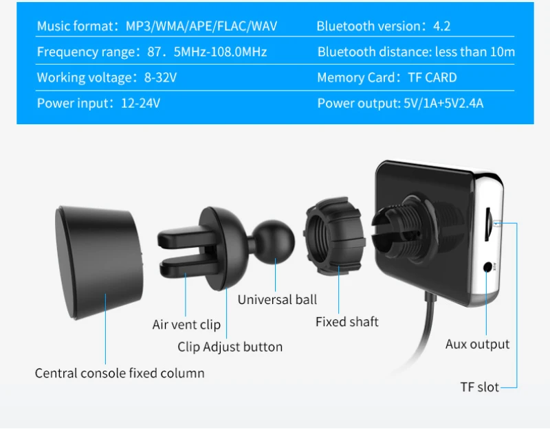 BC31 автомобильный fm-передатчик Bluetooth беспроводной радио двойной USB Быстрый адаптер AUX MP3-плеер модулятор FM и громкой связи
