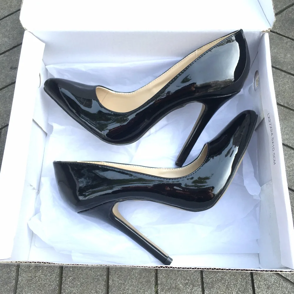 Wholesale Women'S Pointed Patent Leather Office Lady Ladies Big Size Pumps Casul Dress Wedding High Heels Women Work Shoes | Обувь