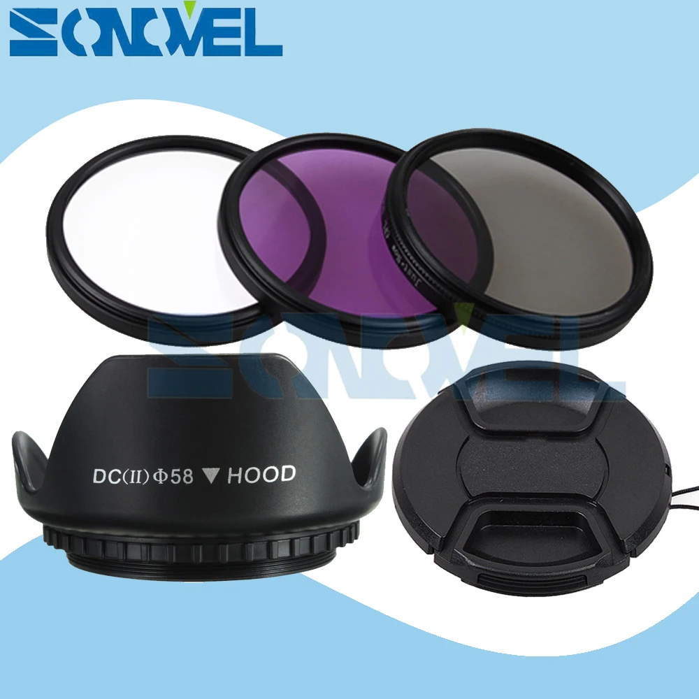 58 мм UV CPL FLD фильтр объектива + крышка бленда с цветком для Fuji Fujifilm X E2 E1 Pro1/2 M1 A2 A1 X100T
