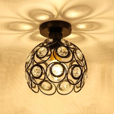 Black ceiling lamp Черно-белый Современный хрустальный потолочный светильник для гостиной, столовой, кафе, декоративный светильник, светодиодный потолочный светильник E27 - Цвет корпуса: Black ceiling lamp