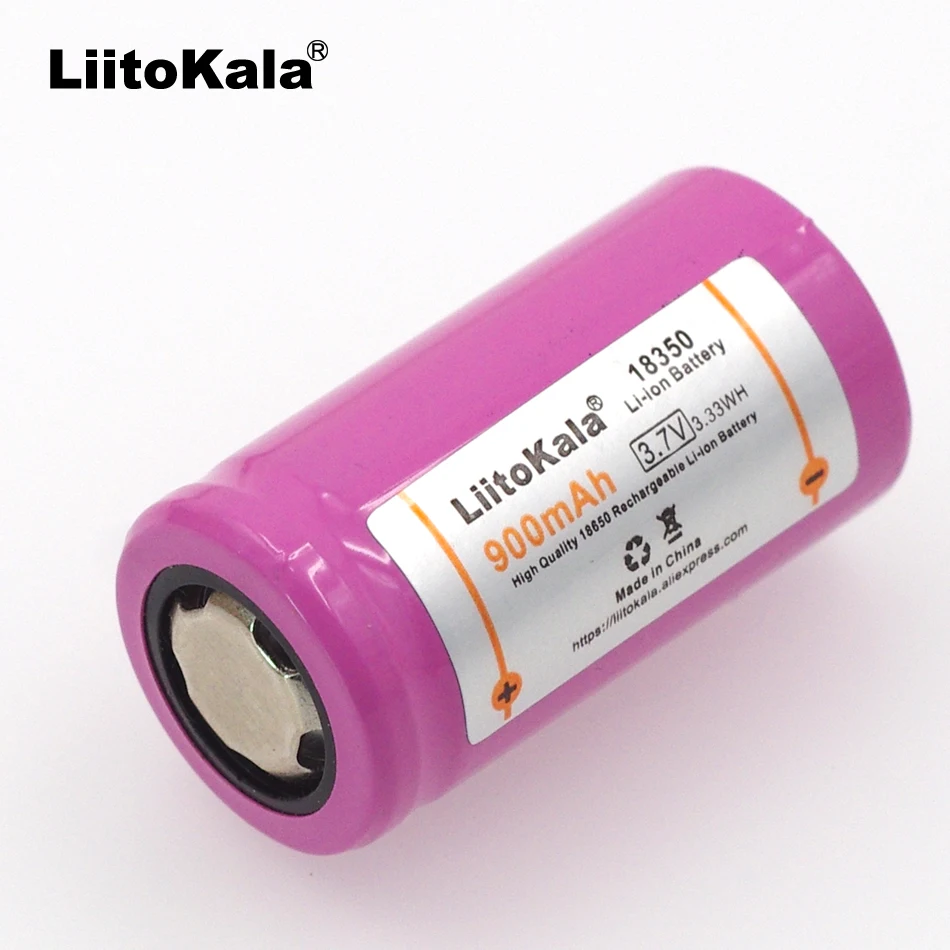 8 шт. Литиевый аккумулятор Liitokala ICR 18350 900 мА/ч 3 7 В цилиндрическая лампа электронные