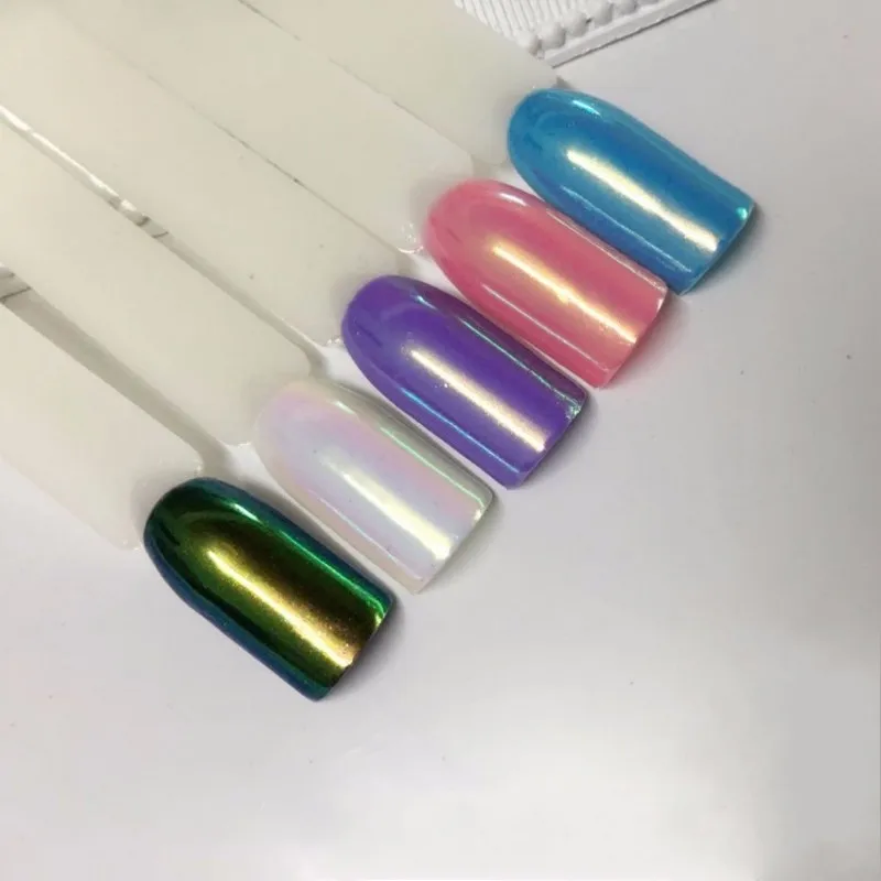 0 2 грамма/коробка неоновая Аврора пигмент Единорог порошок для дизайна ногтей