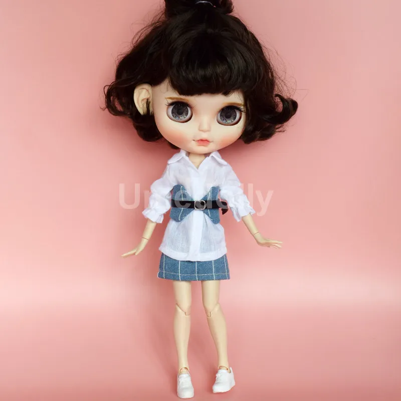 1 комплект модной кукольной юбки ICY Blyth + белая рубашка пояс одежда для Azone Licca куклы