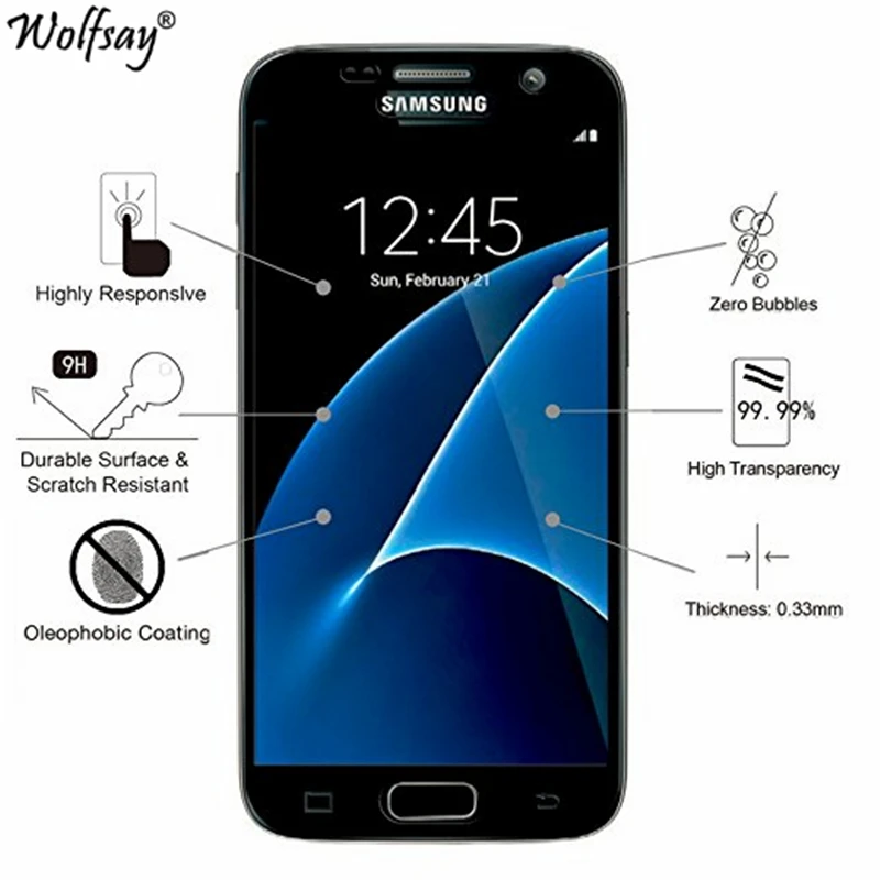 1 шт. для закаленного стекла Samsung Galaxy S7 защита экрана 3D HD изогнутая полная пленка