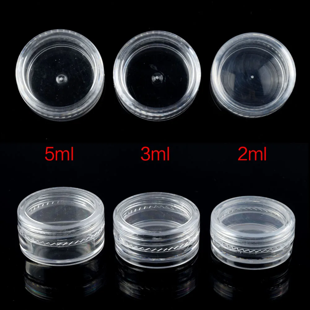 

WITUSE 10x Sample Clear Cream Jar Mini Cosmetic Bottles Containers Pot For Nail Arts Small Clear Can Tin For Balm 2ml 3ml 5ml