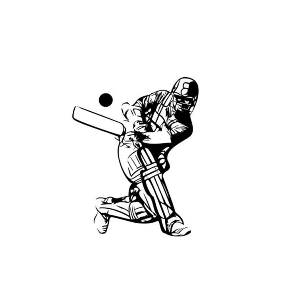 Настенная виниловая наклейка с изображением спортивного плеера для крикета