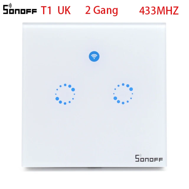 T1 UK 2C ITEAD Sonoff T1 ЕС Великобритания США Смарт Wi-Fi APP/Touch Управление настенный выключатель света 1/2/3 Gang 86 Тип стены сенсорный выключатель Умный дом - Комплект: T1 UK 2C