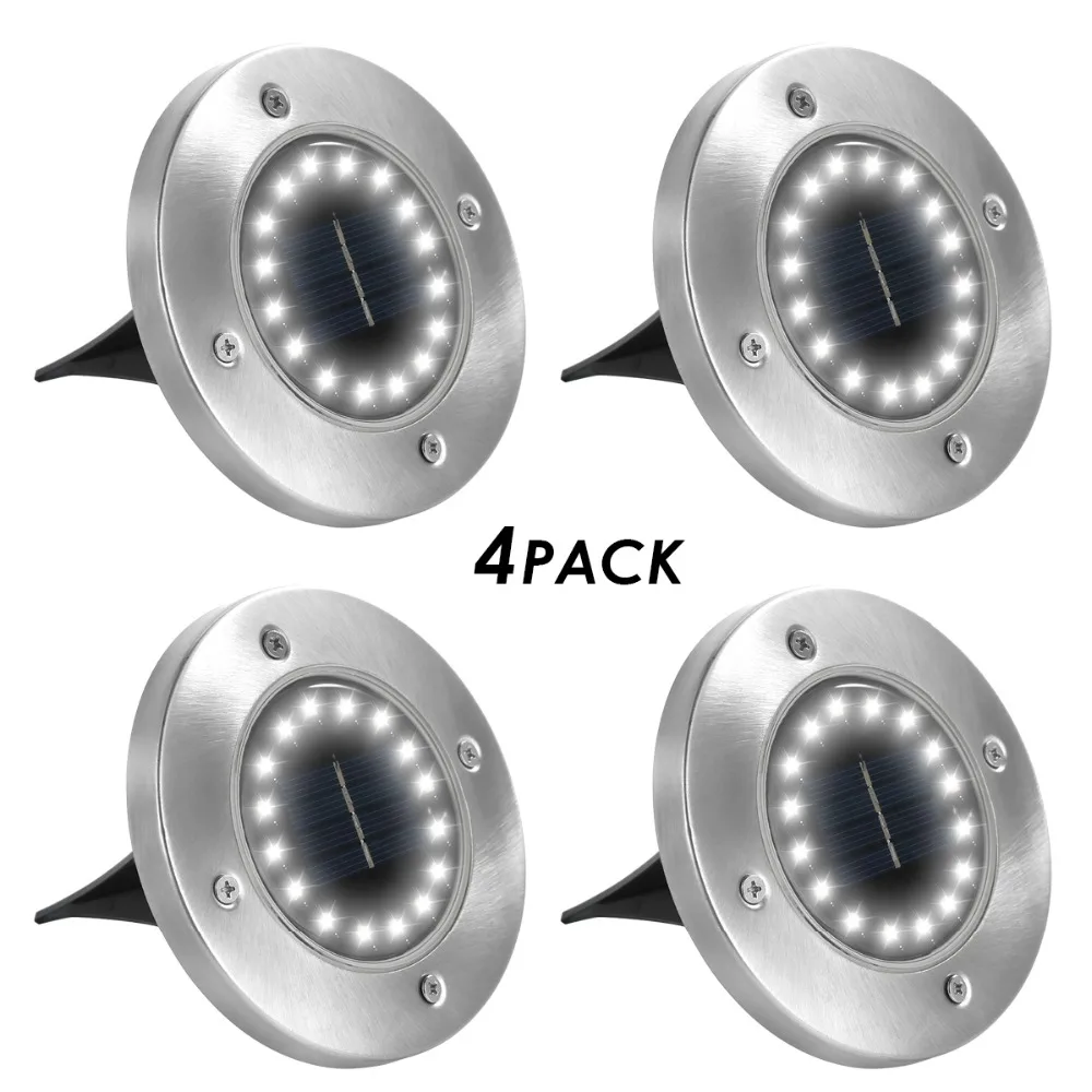 Солнечная энергия наземный свет 16LED солнечный подземный диск лампа