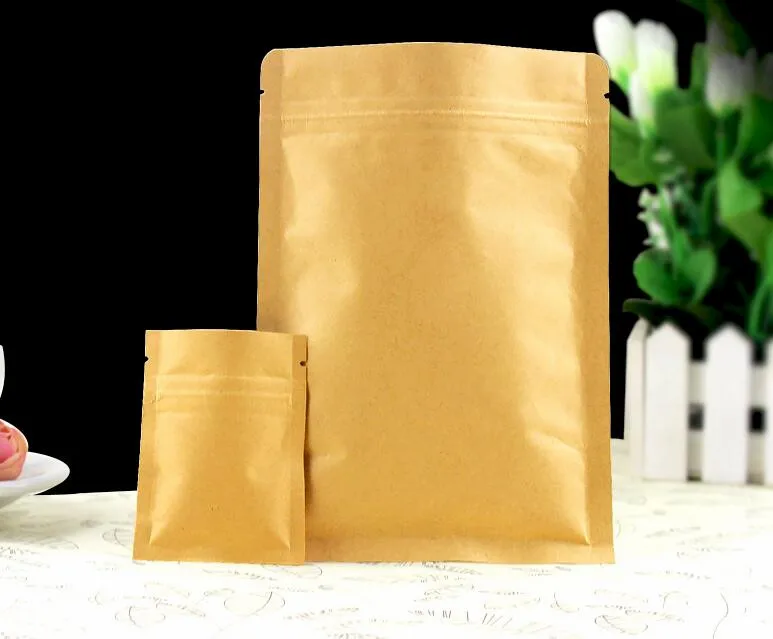 100 шт клапан на молнии маленькая крафт-бумага Алюминиевая фольга мешок кофе чай