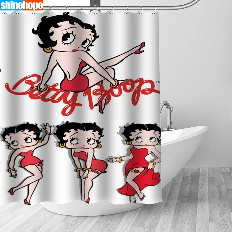1 шт. Betty Boop Душ шторы в ванную комнату полиэстер Душ Шторы печать Шторы мультфильм душ Шторы s - Цвет: Shower Curtain 1