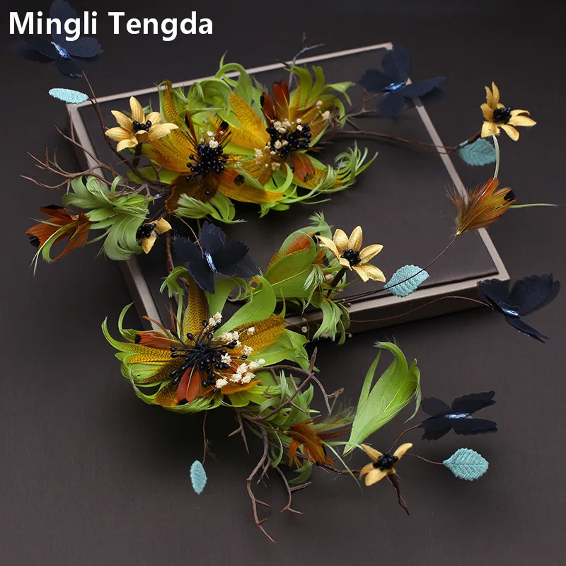 Mingli Tengda 2018 Модный свадебный головной убор с лесными цветами Милая элегантная