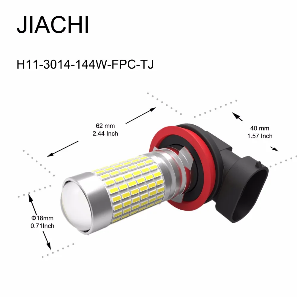 JIACHI 100 шт./лот авто светодиодный H11 H8 противотуманная фара 3014 SMD 144 светодиоды для