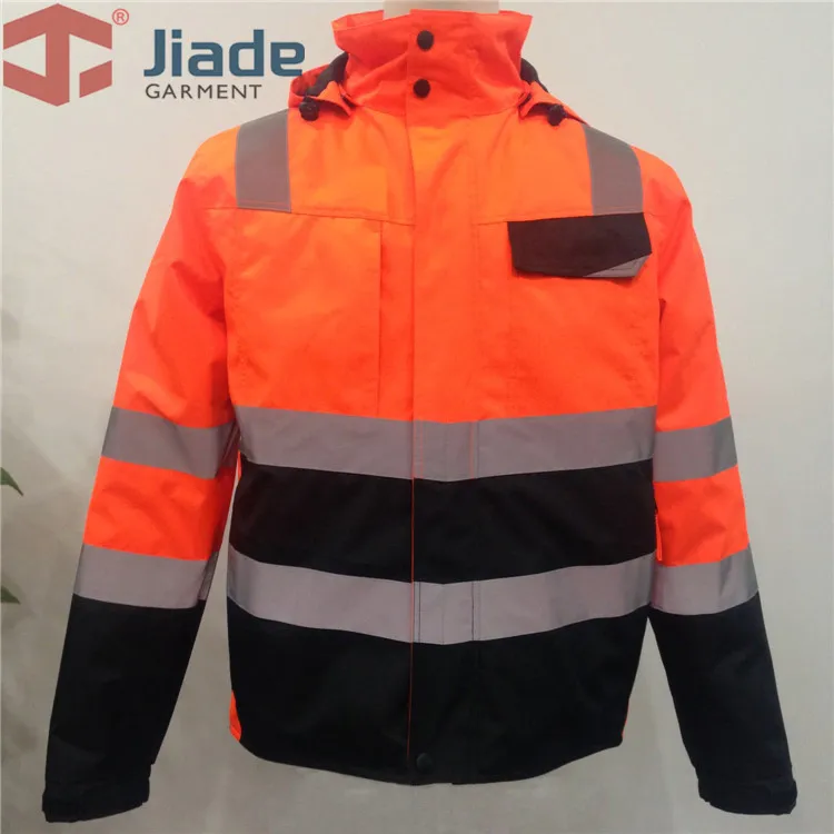 Розовая Защитная куртка для женщин двухцветная Hi Vis куртка со светоотражающими лентами водонепроницаемая куртка с карманами - Цвет: Orange