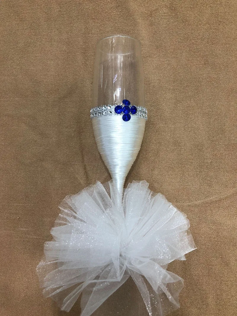 Новинка 1 пара/лот свадебный набор с синими и белыми бантиками для поджарки
