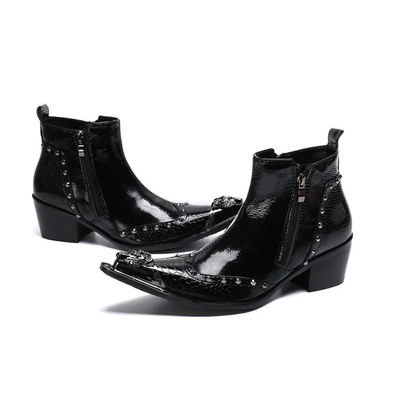 Высококачественные рыцарские сапоги из натуральной кожи с узором Аллигатор