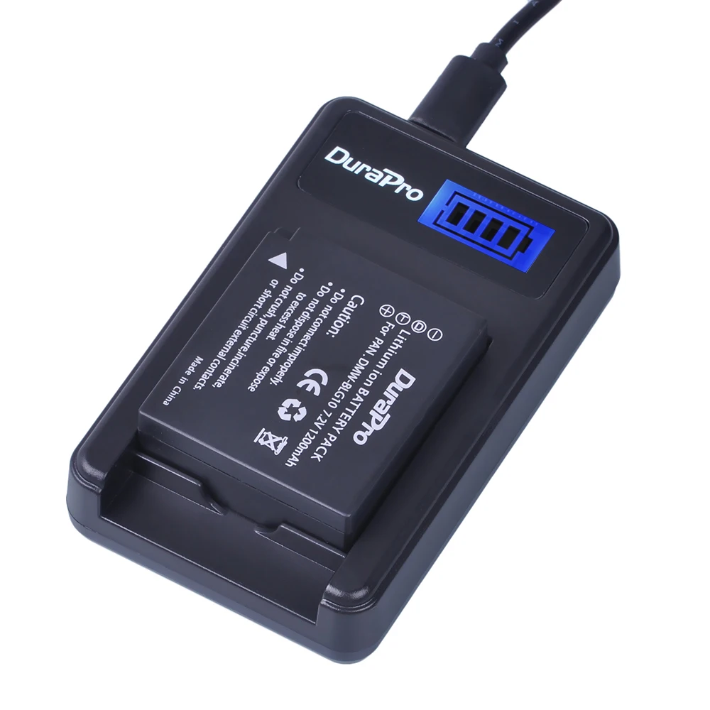 Аккумулятор DuraPro DMW BLG10 BLG10E BLG10PP BLE9 BLE9E BLE9PP для камеры + зарядное устройство USB с ЖК