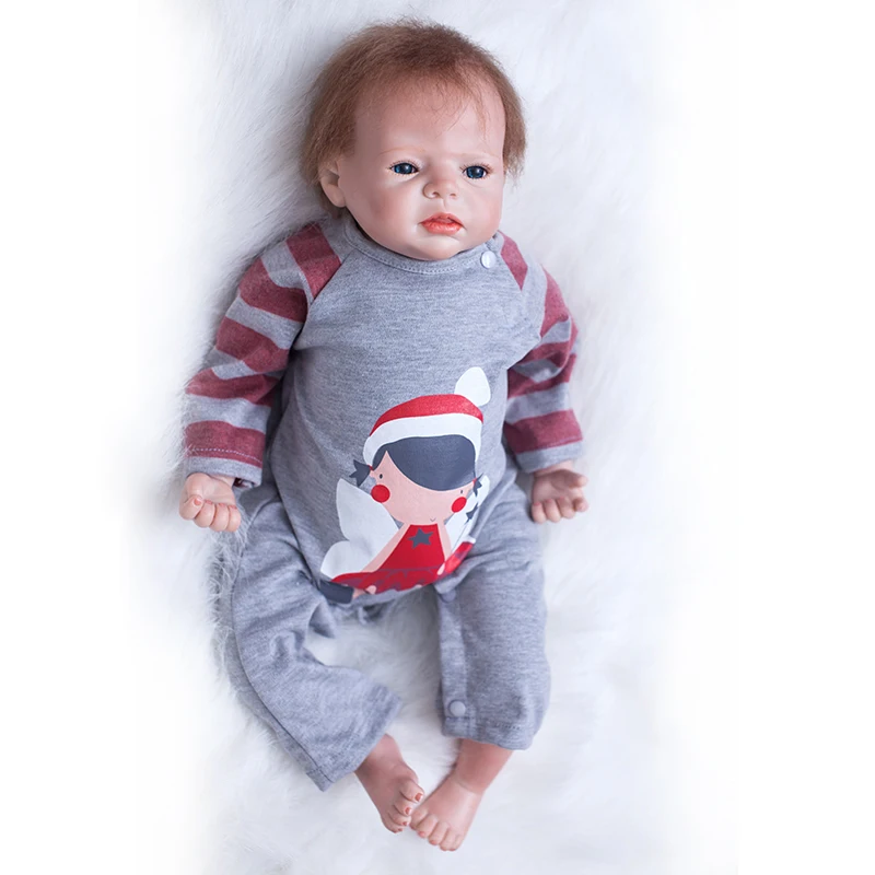 22 дюймов Reborn Baby Doll ручной работы Мягкие силиконовые реалистичные куклы новорожденных реалистичные детские куклы игрушки для детей подарок на день рождения