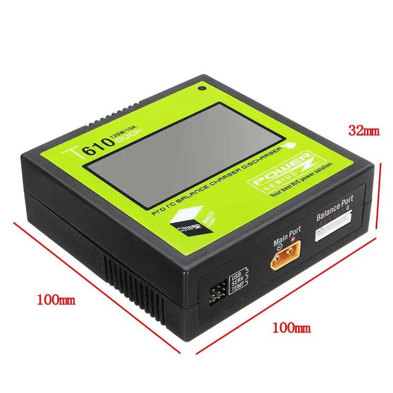 PG T610 120 Вт 10A Lipo зарядное устройство 3,2 дюймов сенсорный экран Поддержка 4,35-4,40 в LiHV для RC моделей Игрушек зарядка