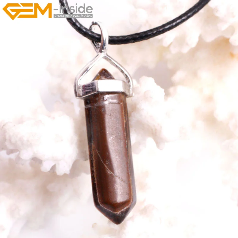 Gem-внутри Натуральный Камень Подвески Цепочки и ожерелья s гексагональной формы подвески Цепочки и ожерелья выбор Материал подарок для друзей для Для женщин