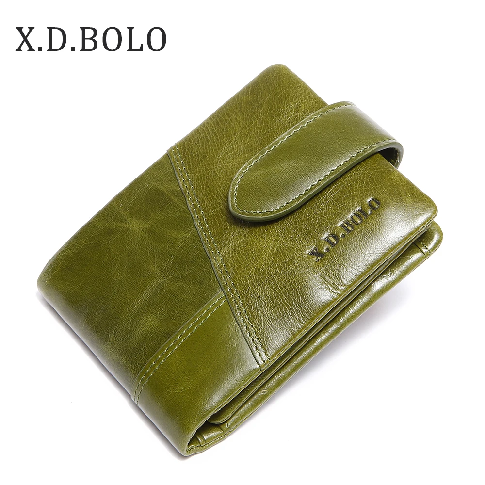 

Короткий женский кошелек X.D.BOLO с застежкой, Женский кошелек для денег, Женские кошельки из натуральной кожи, Дамские кожаные кошельки на мол...