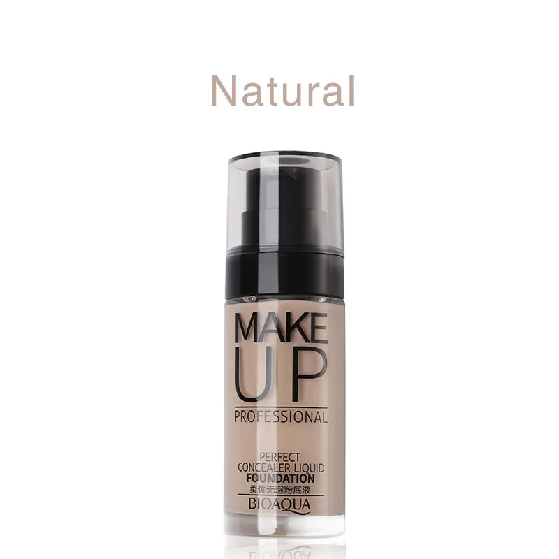 Natural BIOAQUA, 3 цвета, консилер, макияж, крем, основа, Жидкая основа, отбеливающая, увлажняющая, контроль жирности, праймер для лица, BB крем - Цвет: Natural